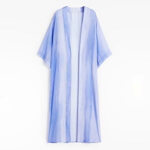 Lavender Elegant Chiffon Sheer Kimono Beach Robe xs/s